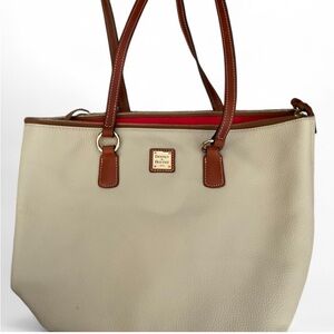 Dooney and Bourke Cream and Brown Straps